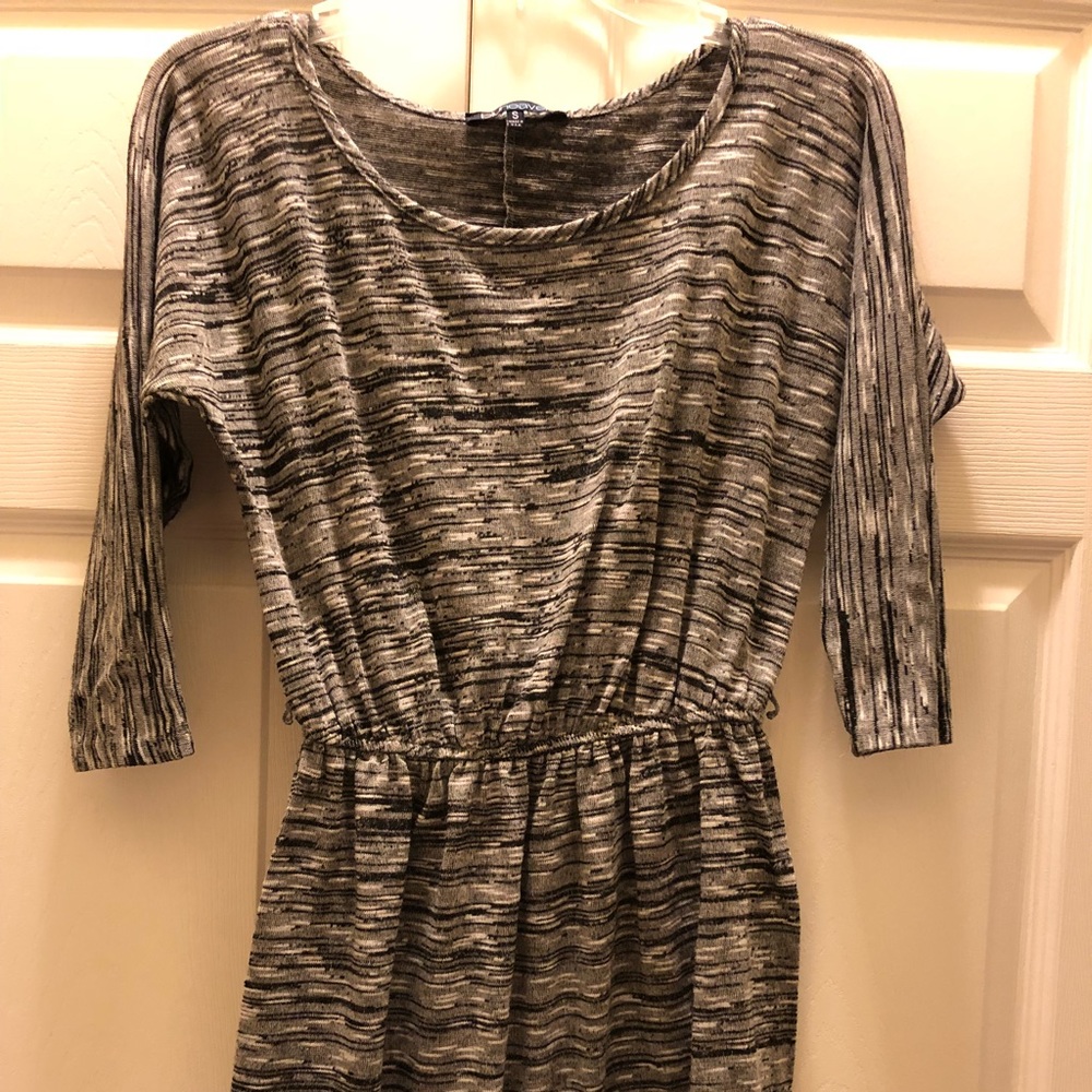 Black white and gray patterned dress